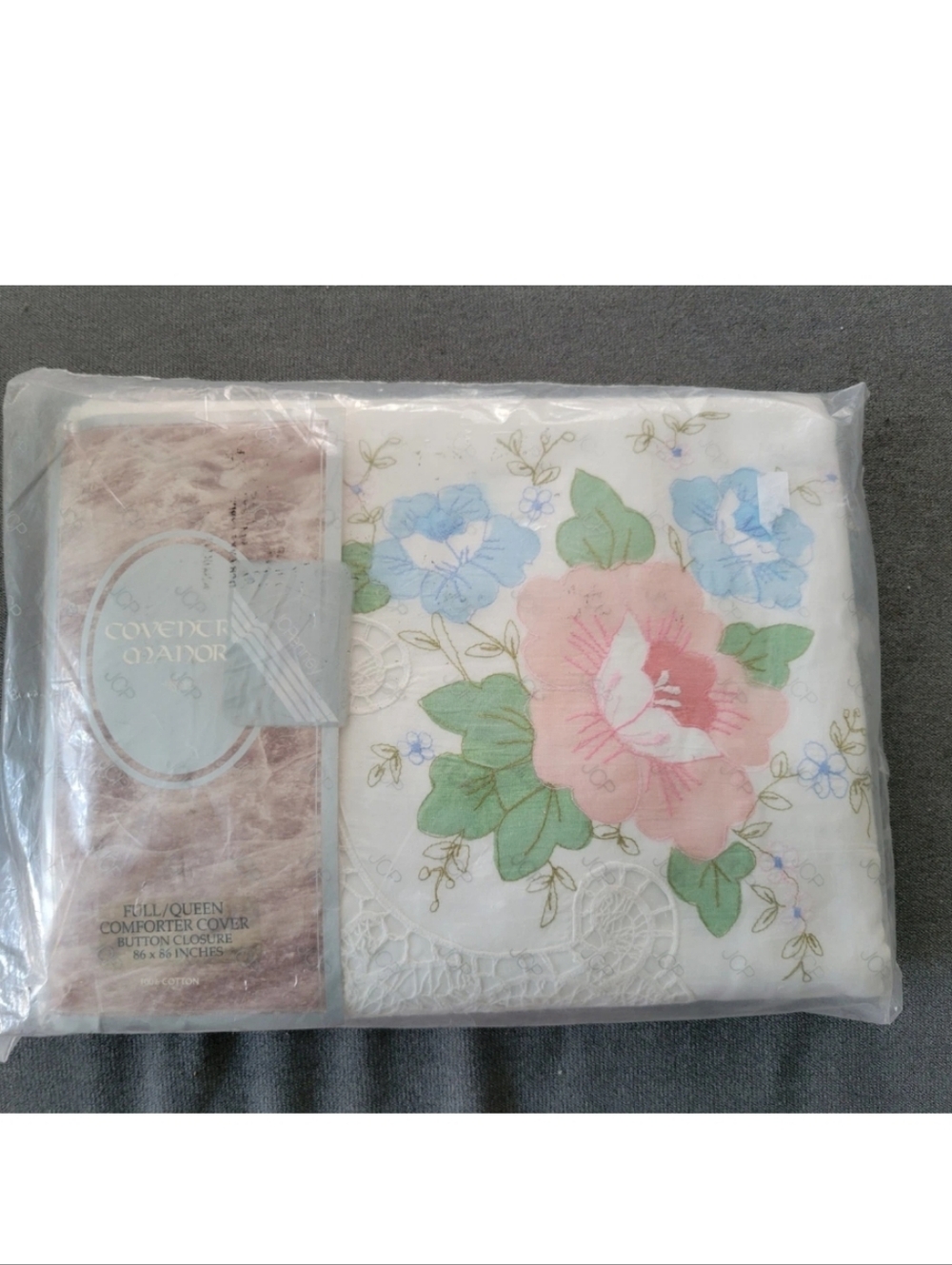 Vintage Coventry Manor Jcpenny Victorian Rose Eyelet Lace Queen Bedding Duvet